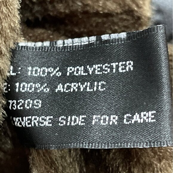 Jpercy Mens Brown Polyester Faux Fur Lined Coat Size L - Picture 8 of 9